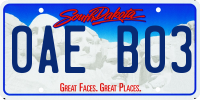 SD license plate 0AEB03