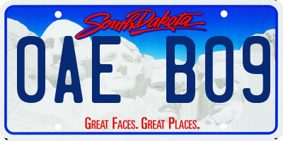 SD license plate 0AEB09