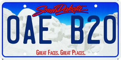 SD license plate 0AEB20