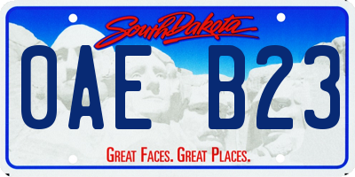 SD license plate 0AEB23