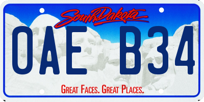 SD license plate 0AEB34