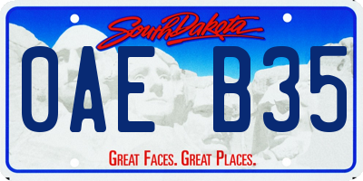 SD license plate 0AEB35