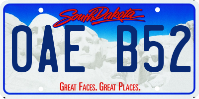 SD license plate 0AEB52