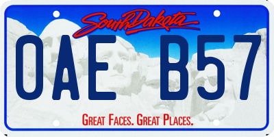 SD license plate 0AEB57