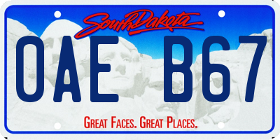 SD license plate 0AEB67