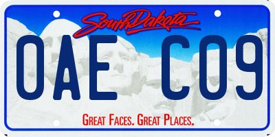 SD license plate 0AEC09