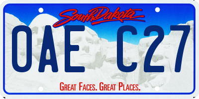 SD license plate 0AEC27