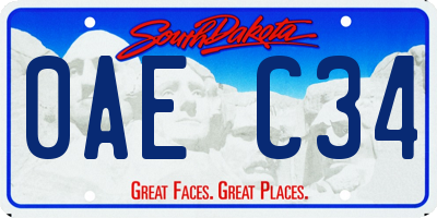 SD license plate 0AEC34