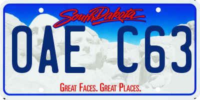 SD license plate 0AEC63