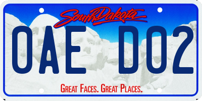 SD license plate 0AED02