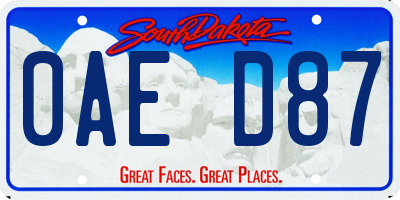 SD license plate 0AED87