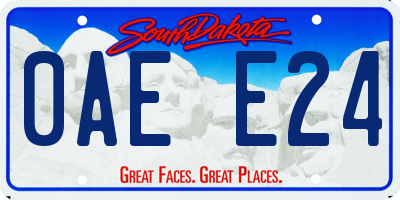 SD license plate 0AEE24