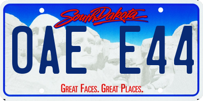 SD license plate 0AEE44