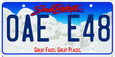 SD license plate 0AEE48