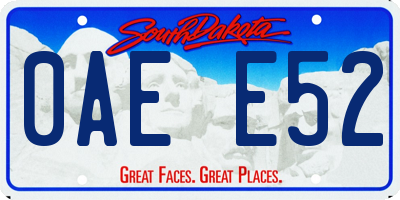 SD license plate 0AEE52