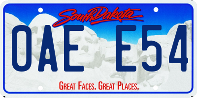 SD license plate 0AEE54