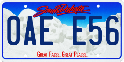 SD license plate 0AEE56