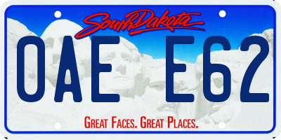 SD license plate 0AEE62