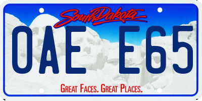 SD license plate 0AEE65