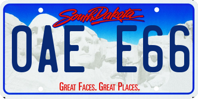 SD license plate 0AEE66