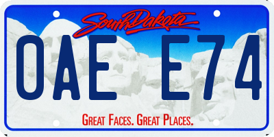 SD license plate 0AEE74