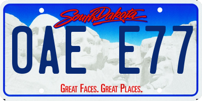 SD license plate 0AEE77