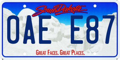 SD license plate 0AEE87