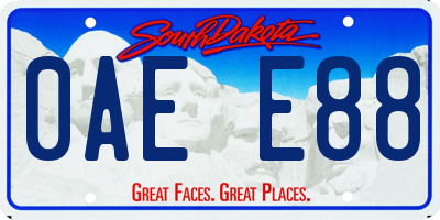 SD license plate 0AEE88