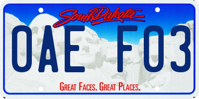 SD license plate 0AEF03