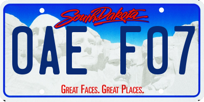 SD license plate 0AEF07