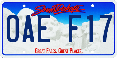 SD license plate 0AEF17