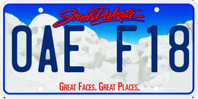 SD license plate 0AEF18