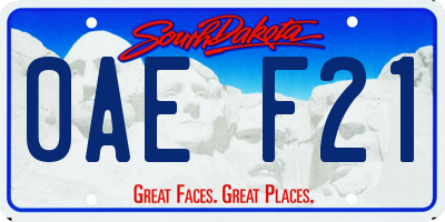 SD license plate 0AEF21