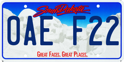 SD license plate 0AEF22