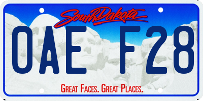 SD license plate 0AEF28