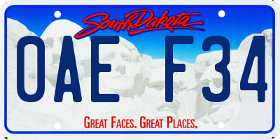 SD license plate 0AEF34