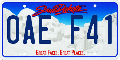 SD license plate 0AEF41