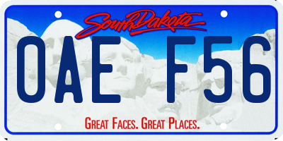 SD license plate 0AEF56