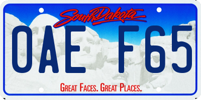 SD license plate 0AEF65