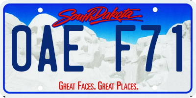 SD license plate 0AEF71