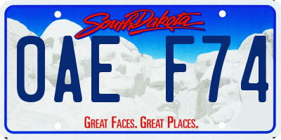 SD license plate 0AEF74