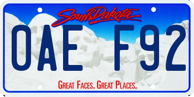 SD license plate 0AEF92