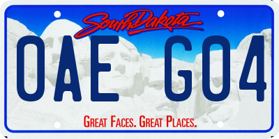 SD license plate 0AEG04