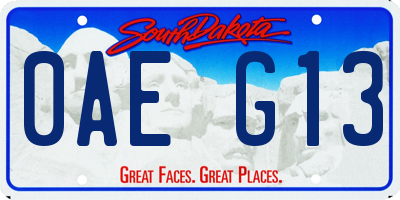 SD license plate 0AEG13