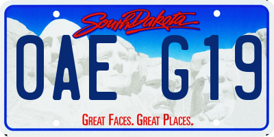 SD license plate 0AEG19