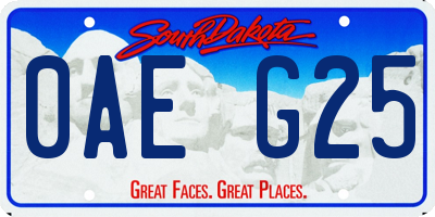 SD license plate 0AEG25