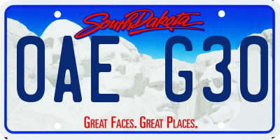 SD license plate 0AEG30