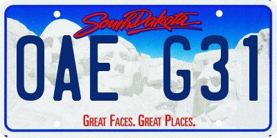 SD license plate 0AEG31