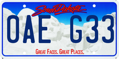 SD license plate 0AEG33