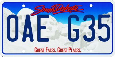 SD license plate 0AEG35